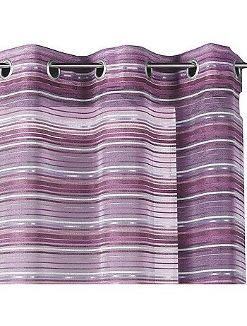 Voile di organza a righe orizzontali con occhielli