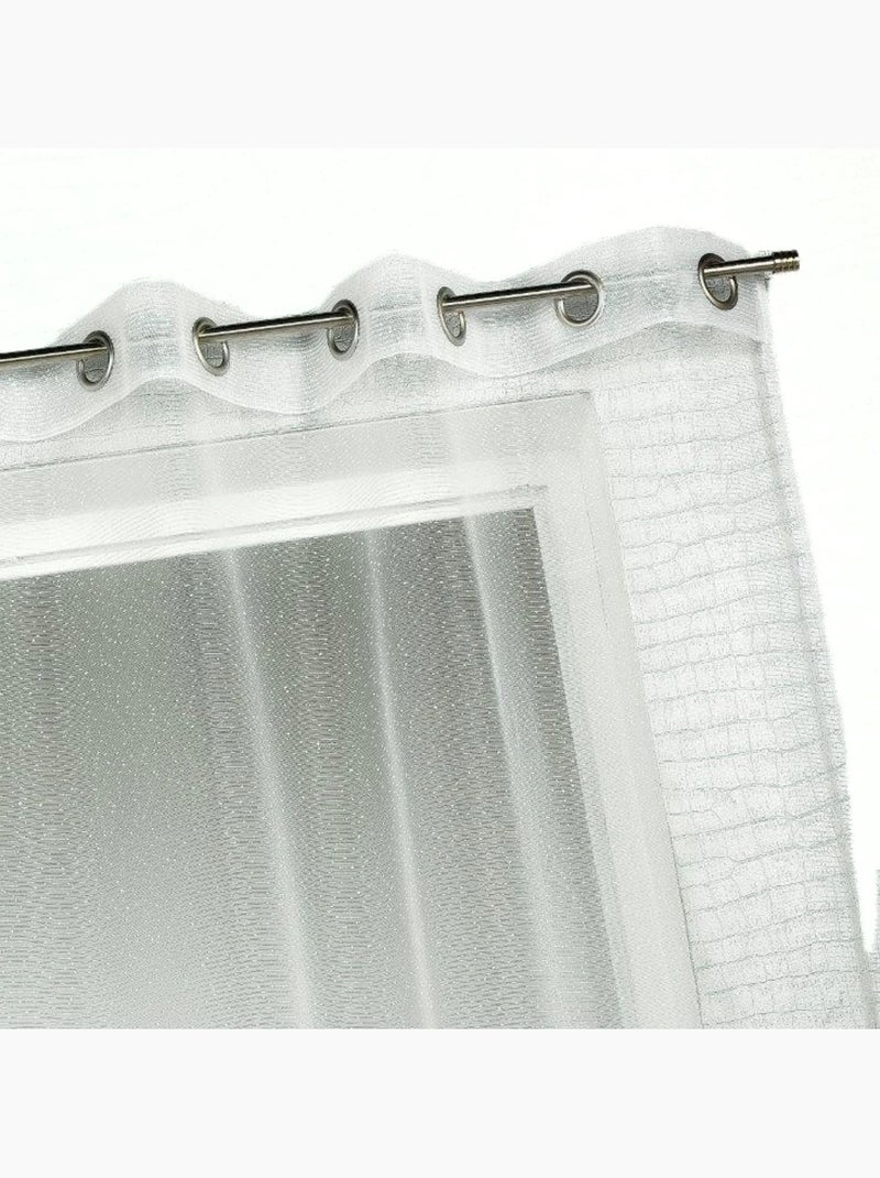 Voile di organza a righe orizzontali sottili Avorio - Kiabi