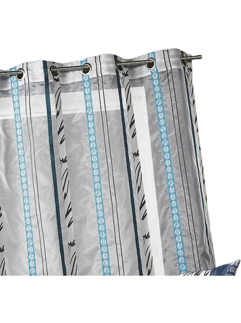 Voile di organza con sottili strisce zebrate Blu petrolio - Kiabi