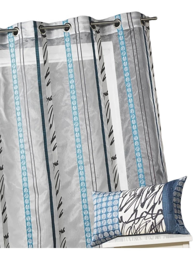 Voile di organza con sottili strisce zebrate Blu petrolio - Kiabi