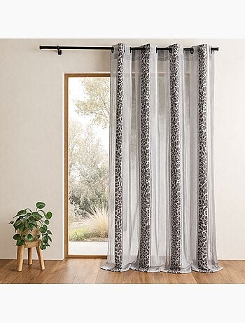Voile di organza jacquard con motivo a fogliame