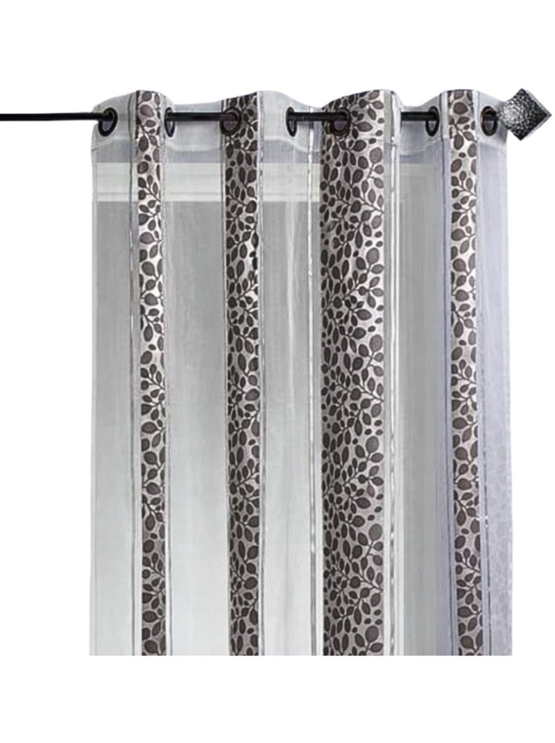 Voile di organza jacquard con motivo a fogliame Grigio chiaro - Kiabi