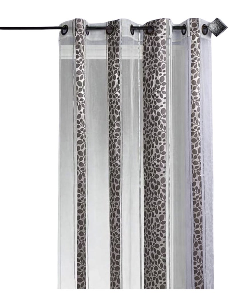 Voile di organza jacquard con motivo a fogliame Grigio chiaro - Kiabi