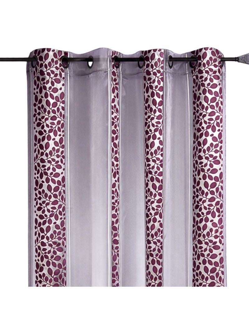 Voile di organza jacquard con motivo a fogliame Viola prugna - Kiabi