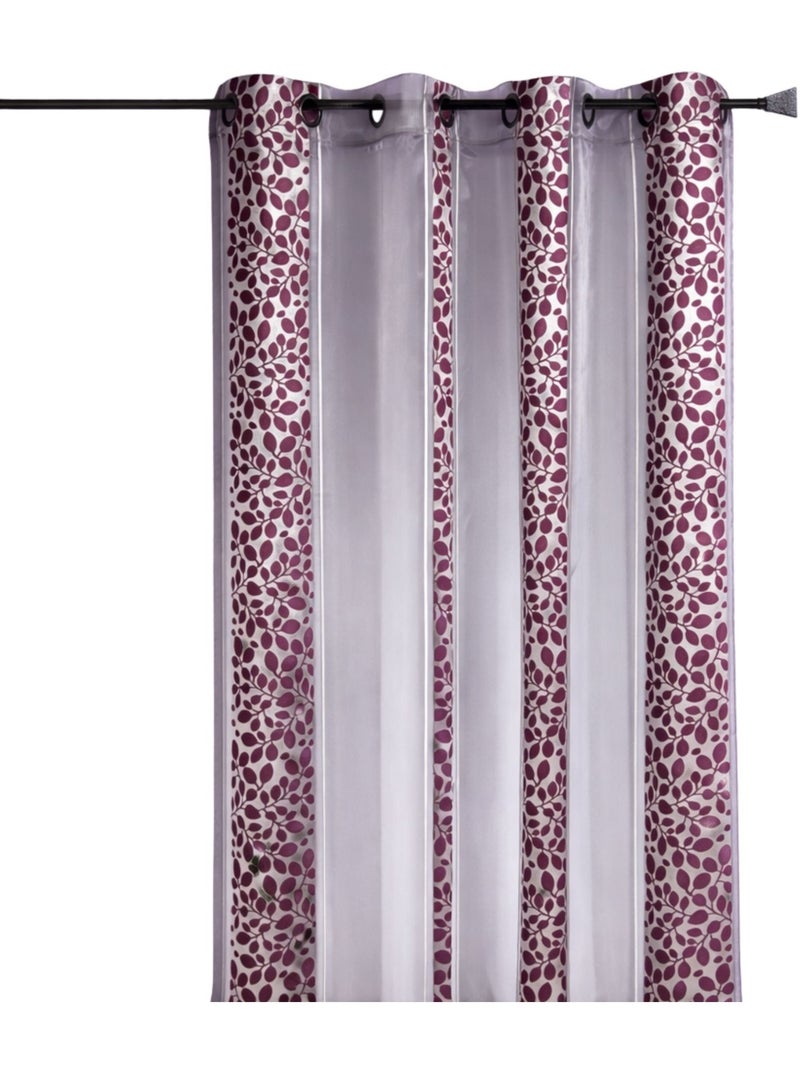 Voile di organza jacquard con motivo a fogliame Viola prugna - Kiabi