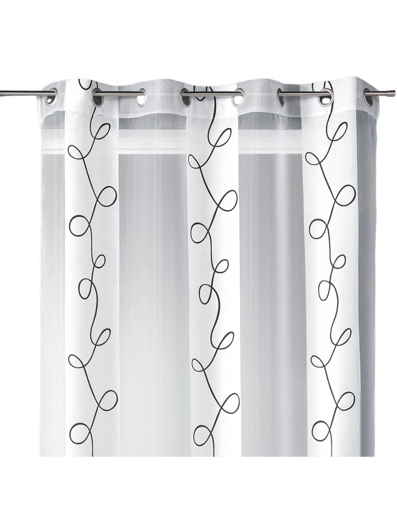 Voile di organza stampato a righe e fili Bianco - Kiabi