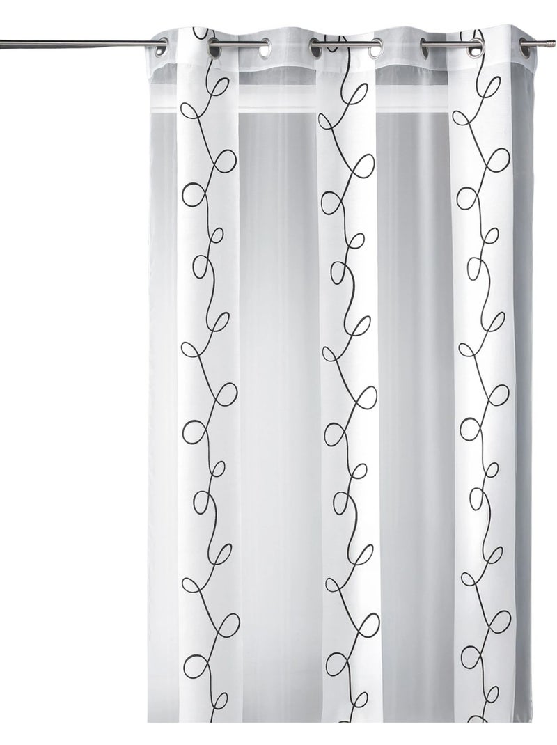 Voile di organza stampato a righe e fili Bianco - Kiabi