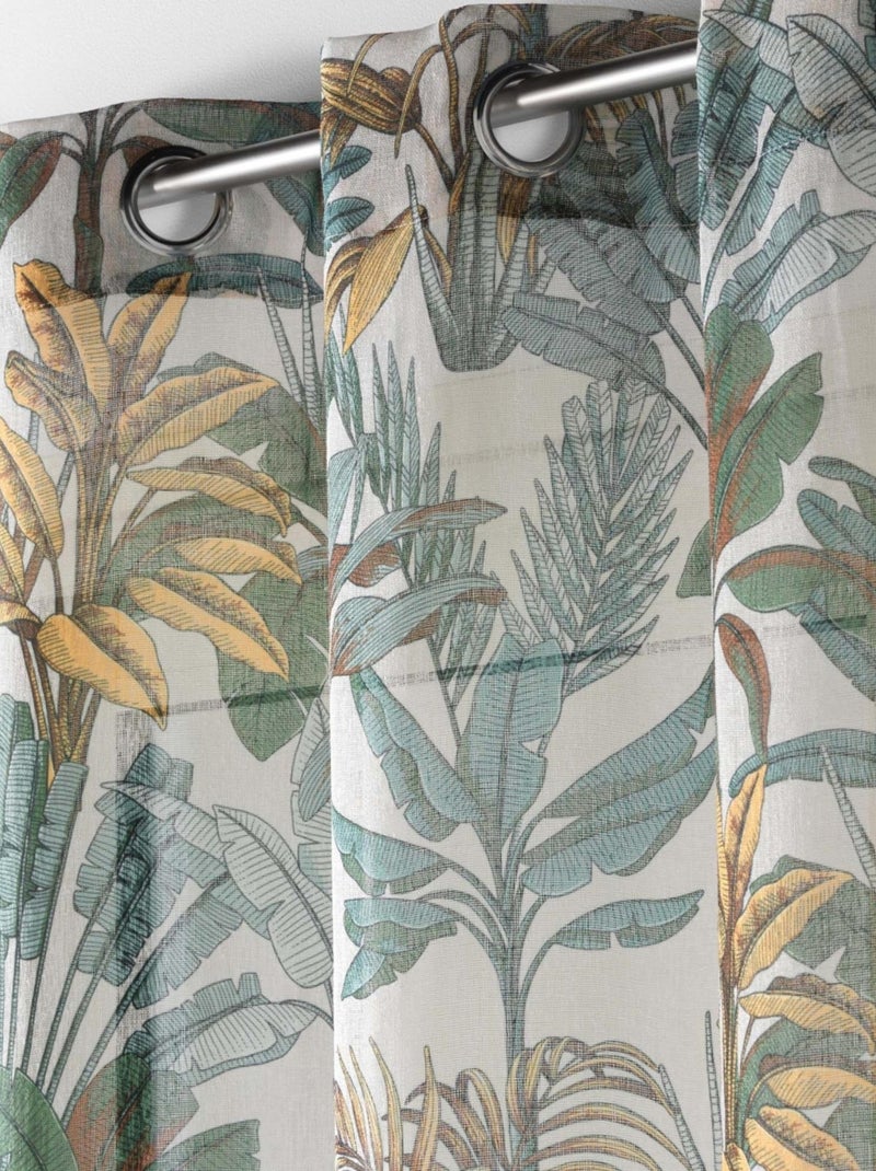 Voile effetto lino Jungle Verde - Kiabi