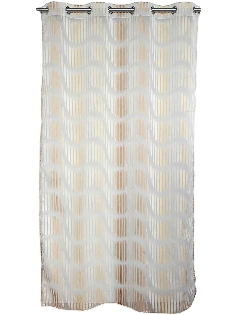 Voile jacquard con strisce verticali ondulate Avorio - Kiabi