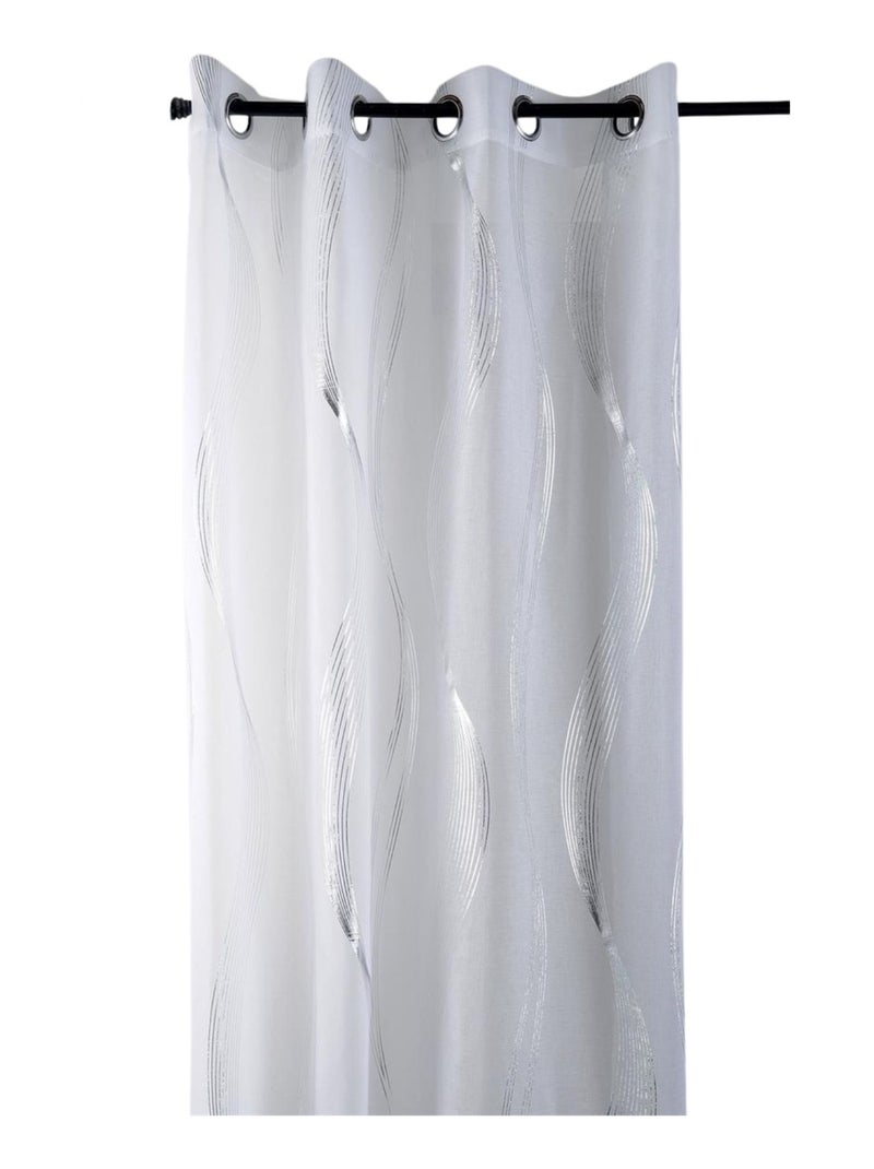 Voile metallizzato a righe ondulate Bianco - Kiabi