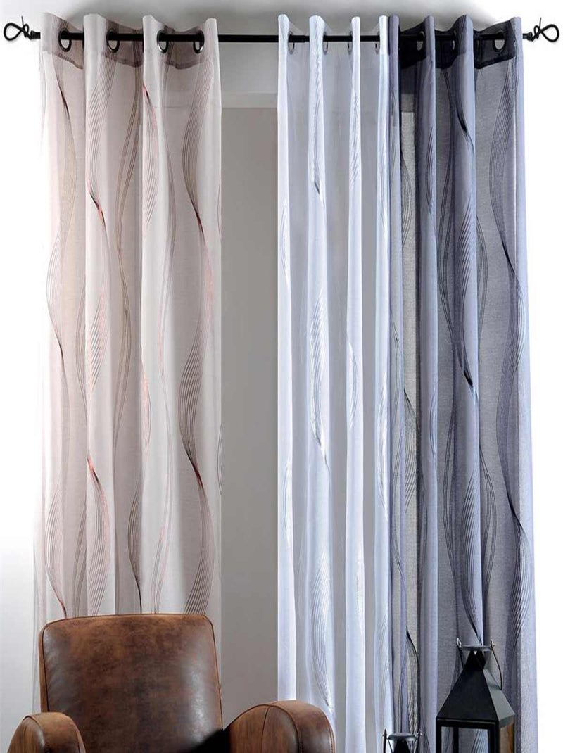 Voile metallizzato a righe ondulate Bianco - Kiabi