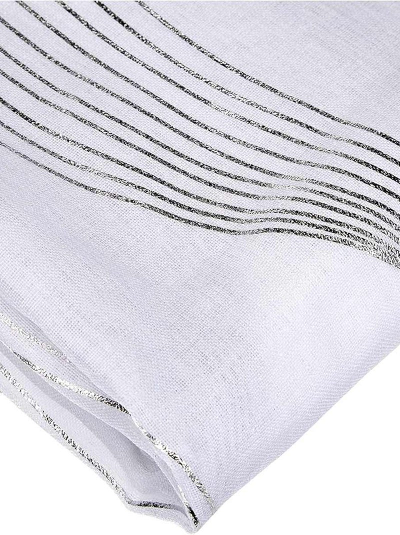 Voile metallizzato a righe ondulate Bianco - Kiabi