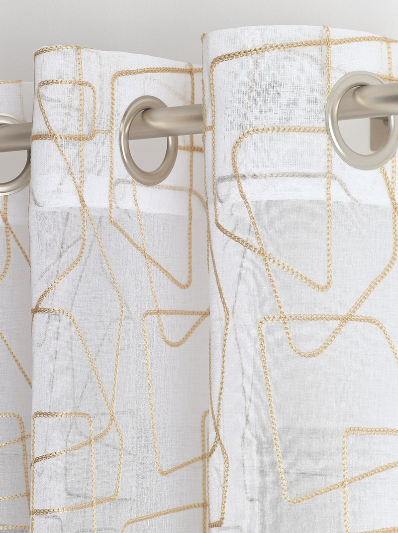 Voile ricamato in stile grafico Beige chiaro - Kiabi