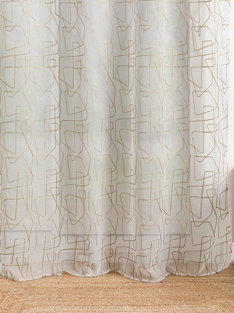Voile ricamato in stile grafico Beige chiaro - Kiabi