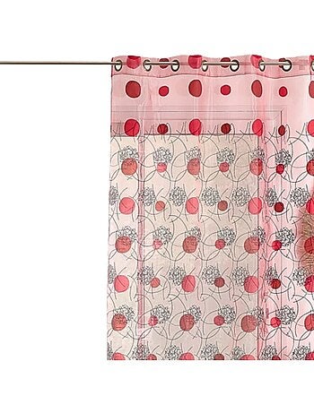 Voile rosso con motivi ricamati