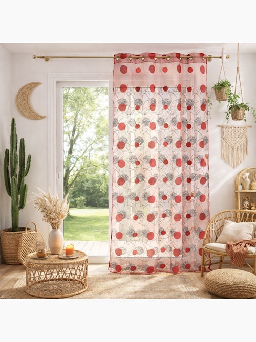 Voile rosso con motivi ricamati - Kiabi