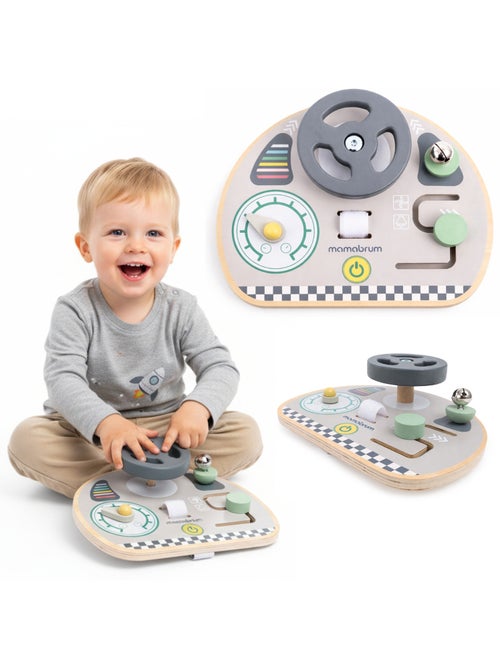 Volante legno bambini cruscotto auto 20x16cm gioco viaggio mamabrum - Kiabi