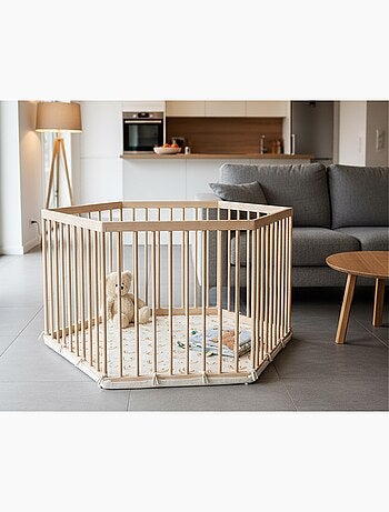 WEBABY - ALVEO Box per bambini in legno esagonale - 125 x 109 x 65 cm