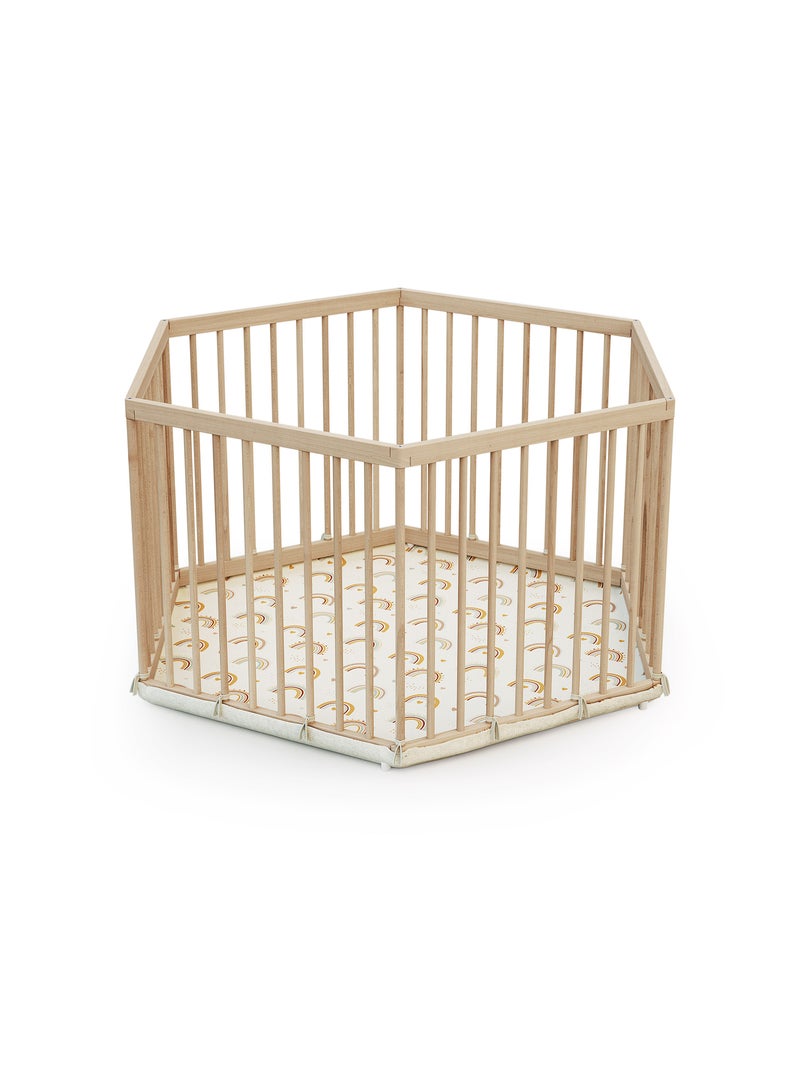 WEBABY - ALVEO Box per bambini in legno esagonale - 125 x 109 x 65 cm Beige - Kiabi