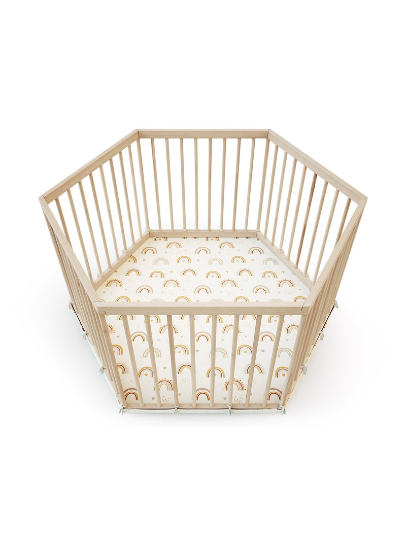 WEBABY - ALVEO Box per bambini in legno esagonale - 125 x 109 x 65 cm Beige - Kiabi