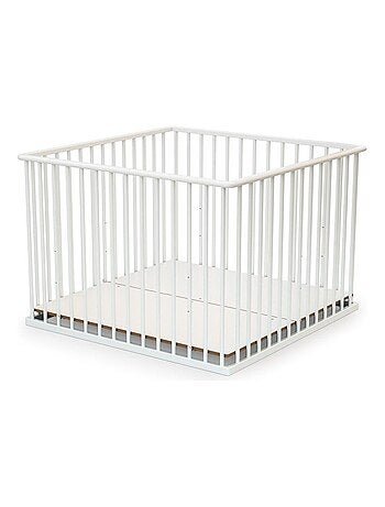 WEBABY - Box bambini legno CUBO - Bianco - 100 x 100 cm