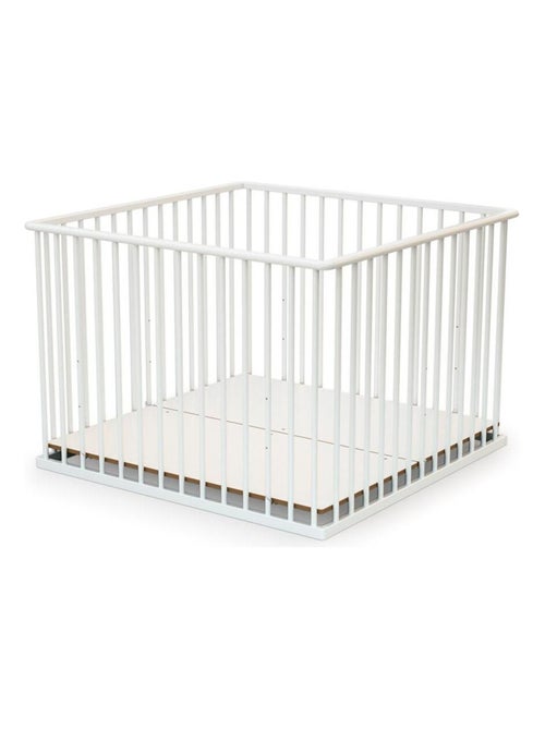 WEBABY - Box bambini legno CUBO - Bianco - 100 x 100 cm - Kiabi