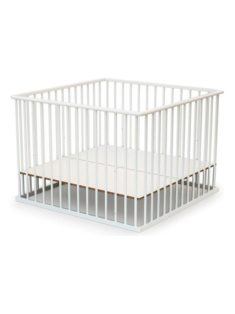 WEBABY - Box bambini legno CUBO - Bianco - 100 x 100 cm Bianco - Kiabi