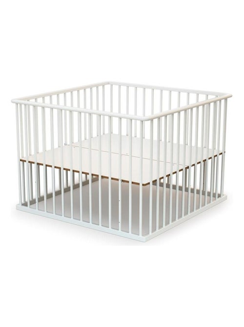 WEBABY - Box bambini legno CUBO - Bianco - 100 x 100 cm - Kiabi