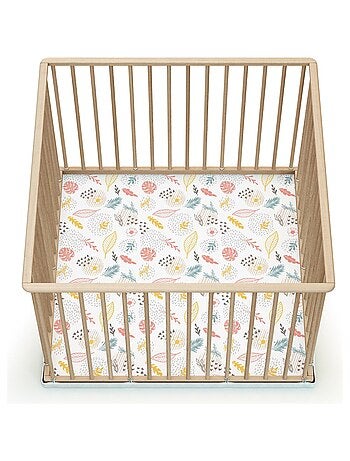 WEBABY - Box bambini legno CUBO - Faggio natural - 100 x 100 cm