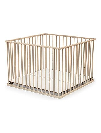 WEBABY - Box bambini legno CUBO - Bianco - 100 x 100 cm