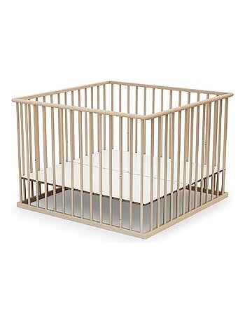 WEBABY - Box bambini legno CUBO - Bianco - 100 x 100 cm