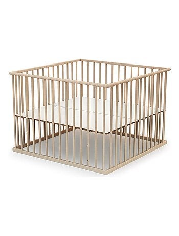 WEBABY - Box bambini legno CUBO - Bianco - 100 x 100 cm