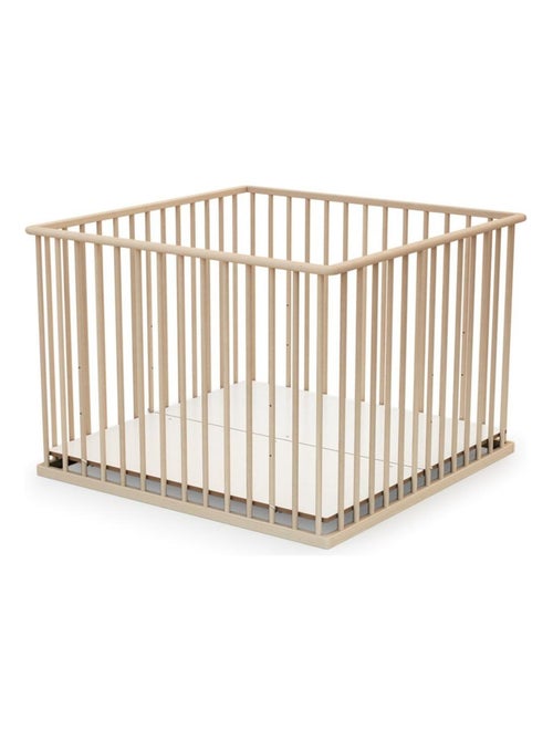 WEBABY - Box bambini legno CUBO - Faggio natural 100 x 100 cm - Kiabi