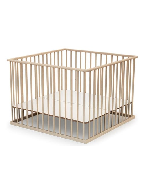 WEBABY - Box bambini legno CUBO - Faggio natural 100 x 100 cm - Kiabi