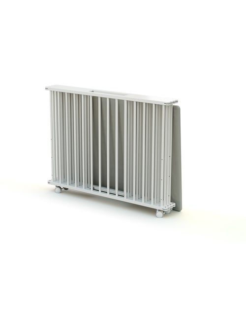 WEBABY - Box bambini pieghevole legno con ruote  CALI - Bianco - 70 x 100 cm - Kiabi