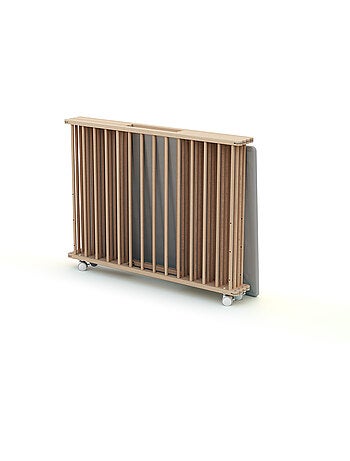 WEBABY - Box bambini pieghevole legno con ruote CALI - Faggio natural - 100 x 100 cm