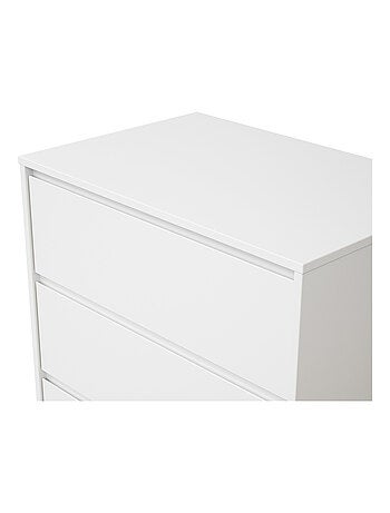 WEBABY - Cassettiera bambini 3 cassetti UNO legno - Bianco - 71 x 48 x 75,5 cm