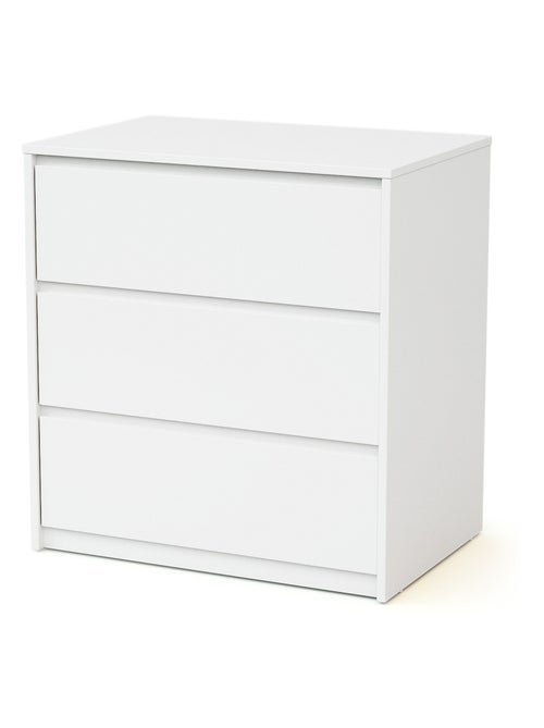 WEBABY - Cassettiera bambini 3 cassetti UNO legno - Bianco - 71 x 48 x 75,5 cm - Kiabi