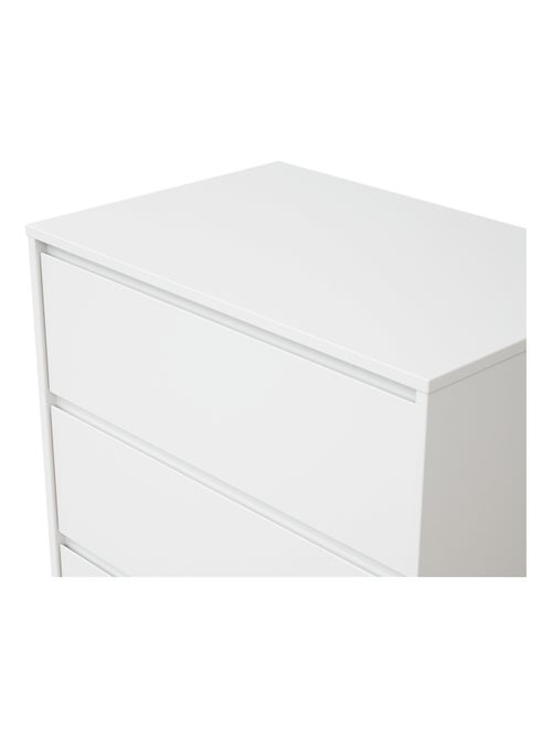 WEBABY - Cassettiera bambini 3 cassetti UNO legno - Bianco - 71 x 48 x 75,5 cm - Kiabi
