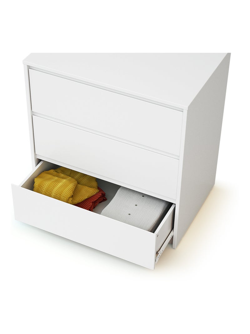 WEBABY - Cassettiera bambini 3 cassetti UNO legno - Bianco - 71 x 48 x 75,5 cm Bianco - Kiabi