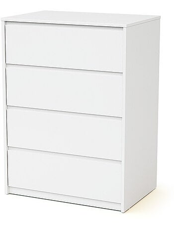 WEBABY - Cassettiera bambini 4 cassetti UNO legno - Bianco