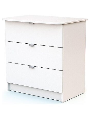 WEBABY - Cassettiera fasciatoio 3 cassetti legno - Bianco -79 x 65,5 x 92 cm ALBA