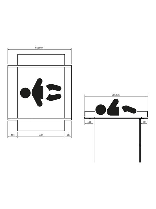 WEBABY - Cassettiera fasciatoio 3 cassetti legno - Bianco -79 x 65,5 x 92 cm ALBA - Kiabi
