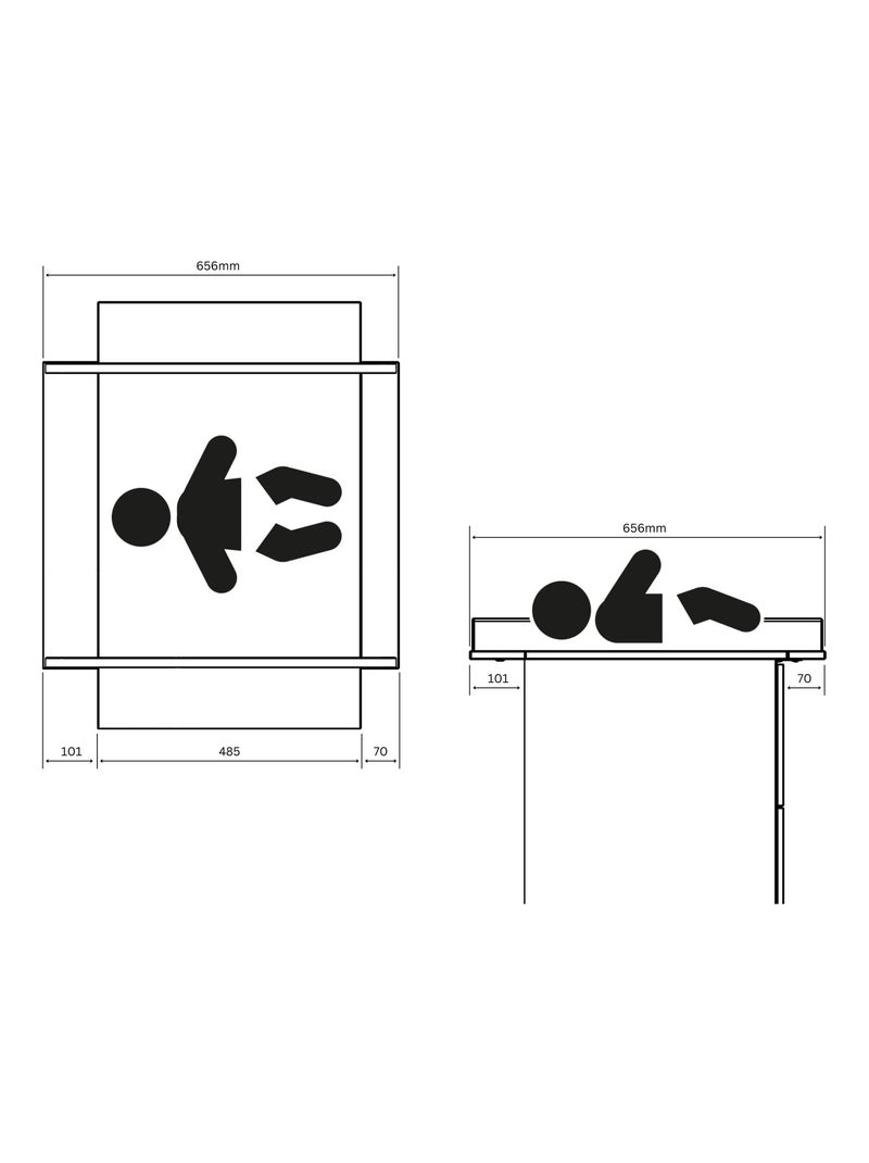 WEBABY - Cassettiera fasciatoio 3 cassetti legno - Bianco -79 x 65,5 x 92 cm ALBA Bianco - Kiabi