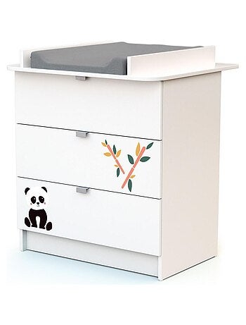 WEBABY - Cassettiera fasciatoio 3 cassetti legno - Bianco -79 x 65,5 x 92 cm ALBA