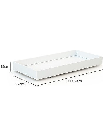 Webaby - cassetto per lettino bambini 60 x 120 cm rolo - bianco- 114,50 x 57 x 14 cm