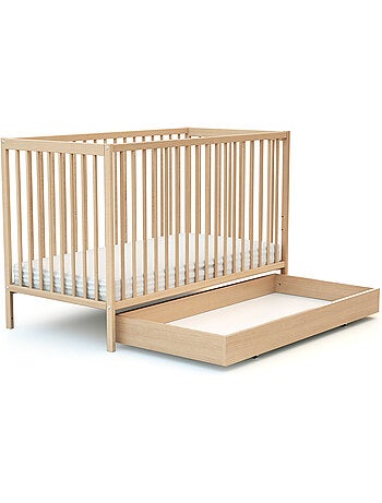 WEBABY - Cassetto per lettino bambini 60 x 120 cm ROLO - Faggio verni - 114,50 x 57 x 14 cm