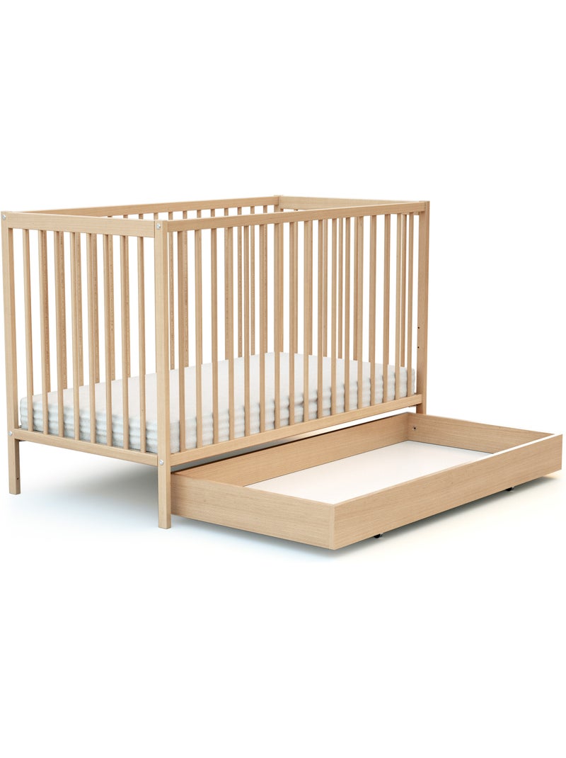 WEBABY - Cassetto per lettino bambini 60 x 120 cm ROLO - Faggio verni - 114,50 x 57 x 14 cm Beige chiaro - Kiabi