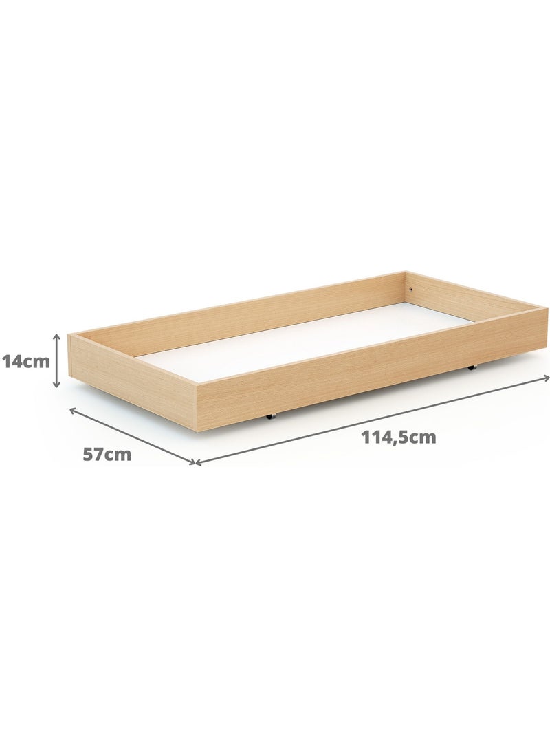 WEBABY - Cassetto per lettino bambini 60 x 120 cm ROLO - Faggio verni - 114,50 x 57 x 14 cm Beige chiaro - Kiabi