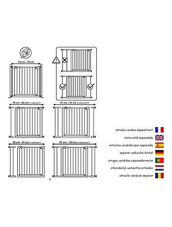 WEBABY - Estensione del cancelletto bambini in acciaio - Bianco - 79 x 3,5 x 76,5 cm MOBI